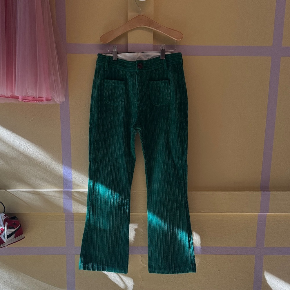 Mini Rodini Green Corduroy Kids Pants